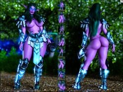 1girls 3d big_ass big_breasts blizzard_entertainment female female_only green_hair night_elf purple_skin solo thick_thighs tyrande_whisperwind urqq voluptuous voluptuous_female warcraft wide_hips world_of_warcraft