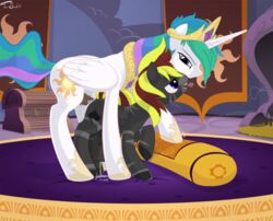 crown equine friendship_is_magic furry furry_only gay horn male my_little_pony neck_guard no_humans penis prince_solaris_(mlp) princess_celestia_(mlp) sun tom_smith wings zebra