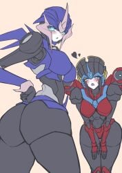 2025 2d 2d_(artwork) 2girls alien alien_girl alien_humanoid arcee arcee_(prime) artwork_(digital) ass ass_focus autobot blue_eyes blue_skin booty breasts butt_focus cheeks digital_drawing_(artwork) digital_media_(artwork) female female_focus female_only female_robot from_behind geisha grey_background hasbro highres human_only humanoid humanoid_only konro_yoyogei large_butt lewd looking_at_viewer mature_female mature_woman multiple_girls no_penetration no_sex open_mouth pink_cheeks red_skin robot robot_girl robot_humanoid seductive sexy simple_background spoken_heart thick thick_ass transformers transformers_prime two_tone_skin windblade