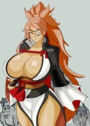 1girls asian asian_female baiken guilty_gear huge_breasts looking_at_viewer rodgewp tagme