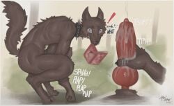 absurd_res animal_genitalia animal_penis anthro canid canine canine_genitalia canine_penis food genitals hi_res hot_dog male mammal masturbation mythological_canine mythological_creature mythology penis rax_paw sex solo werecanid werecanine werecreature werewolf