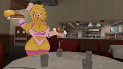 chiku food huge_breasts huge_butt resturant thicc_thighs thighhighs vrchat vrchat_avatar waitress