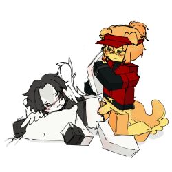 1male 1other ambiguous_gender artist_request blocky_body bottomless elliot_(forsaken) forsaken_(roblox) lifting_leg male nonbinary nonbinary_(lore) penis pussy roblox roblox_game robloxian tagme two_time vaginal_penetration
