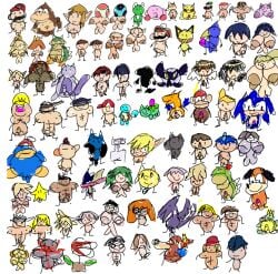 aged_up crossover joke low_quality ms_paint naked nipples penis shitty_art super_smash_bros. vagina