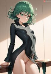 1girls ai_generated ass flat_chest green_hair hentai nsfw one-punch_man tagme young