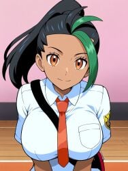 1girls ai_generated big_breasts breasts dark-skinned_female dark_skin ebisu-frr female huge_breasts large_breasts massive_breasts nemona_(pokemon) pokemon solo