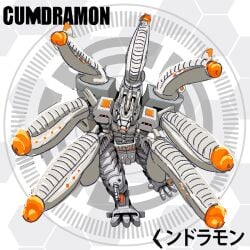 bizarre cock dick digimon funny gundramon mecha metal multiple_penises shiny