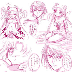 bishoujo_senshi_sailor_moon breasts cleavage eiri_(moonlit_cherry) female monochrome nipples nude prince_diamond prince_diemand rape sex sketch smooth_skin tied_hair twintails uncensored usagi_tsukino vaginal_penetration