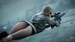 3d ass blender female female_only fireboxstudio looking_at_viewer looking_back metal_gear_solid panties patreon_username sniper_wolf solo tumblr_username