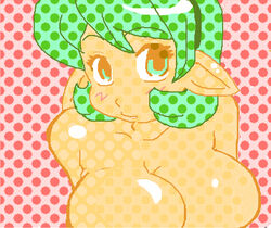 1girls breasts cleavage cute female female_only green_eyes green_hair hairband kokiri nintendo nipples ocarina_of_time pointy_ears saria short_hair solo straight_hair the_legend_of_zelda