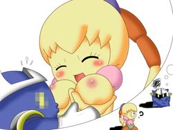 artist_request blush breasts censored fumu_(kirby) identity_censor kirby:_right_back_at_ya! kirby_(series) meta_knight nintendo smile tiff_(kirby)