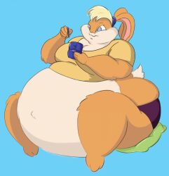 bbw belly belly_overhang big_belly bunny bunny_girl eishiban fat fat_fetish fatfur lagomorph lola_bunny looney_tunes morbidly_obese morbidly_obese_female nintendo_ds obese obese_female overweight overweight_female rabbit rabbit_girl sitting ssbbw warner_brothers weight_gain