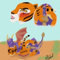 anthro beutelwolf breasts close-up couple crossover cum cum_inside dragon feline female internal kung_fu_panda licking male master_tigress missionary_position open_mouth penetration penis sex spyro spyro_the_dragon straight tiger tongue vaginal_penetration video_games wings