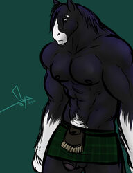 1boy 2012 abs angus_(disney) anthro anthro_only balls bgn brave clydesdale disney equine horse huge_muscles kilt male male_only muscles pecs penis pixar solo