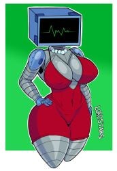 1robot_girl 2d female front_view humanoid karen_plankton lordstars metal_breasts nipple_bulge robot robot_girl robot_humanoid screen_face spongebob_squarepants thick_thighs thighs