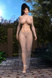 3d big_breasts black_hair breasts busty dead_or_alive female female_focus female_only hourglass_figure large_breasts long_hair loveluv69 momiji_(ninja_gaiden) ninja_gaiden pinup pinup_pose standing tagme wide_hips