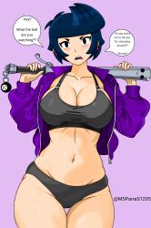 1girls bibi_(brawl_stars) big_breasts brawl_stars msparras1205 panties semi_naked short_hair supercell support tagme underwear white_skin wide_hips