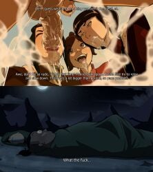 avatar_the_last_airbender azula blowjob dream dreaming erection_under_blanket fellatio from_below oral oral_sex sokka sucking sucking_penis waking_up