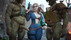 3d big_breasts blonde_hair breasts busty clothing computer electronics eyewear fallout female female_focus firearm gangbang green_body green_skin handgun hourglass_figure human male pale_skin pip-boy revolver rro.lled sex super_mutant tagme vault_girl vault_suit weapon wide_hips wristwear