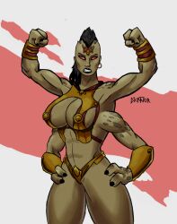 4_arms big_breasts breasts dicktator66 fantasy midway midway_games mortal_kombat multi_arm multi_limb muscular muscular_arms muscular_female netherrealm_studios nipple_outline sheeva skimpy skimpy_armor skimpy_clothes three_fingers