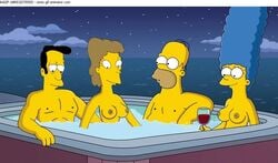 20th_century_studios accurate_art_style animated female helen_lovejoy homer_simpson human husband_and_wife male marge_simpson straight swingers tagme the_simpsons timothy_lovejoy yellow_body yellow_skin