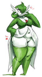 ass big_ass bimbosparkle breasts chubby gardevoir green_hair large_breasts navel plump pokemon pokemon_(species) redblacktac thick_thighs white_skin wide_hips