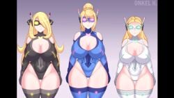 animated bad_thumbnail blonde_hair breath_of_the_wild cleavage cynthia_(pokemon) erect_nipples_under_clothes expressionless female_only femsub goggles hair_covering_one_eye large_breasts long_hair metroid mole multiple_girls multiple_subs navel nintendo onkel_h pokemon pokemon26_(manipper) pokemon_dppt princess princess_zelda samus_aran shirona_(pokemon) sound standing standing_at_attention tagme tech_control the_legend_of_zelda thick_thighs thighhighs transformation video zelda_(breath_of_the_wild)