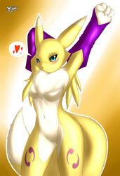 canine digimon fox fur gloves mn_xenx nude renamon