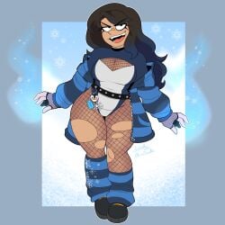 belt cute female fishnets gothic ice lizielewddle lizielewddle_(character) tagme thick_thighs