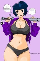 1girls bibi_(brawl_stars) big_breasts brawl_stars msparras1205 panties semi_naked short_hair supercell support tagme underwear white_skin wide_hips