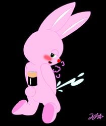 1boy battery black_background cum duracell duracell_bunny looking_at_viewer male male_only masturbation plain_background solo zjg