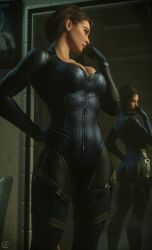 1girls 3d alf3d big_ass big_breasts bodysuit breasts bust busty chest curvaceous curvy curvy_figure eyebrows eyelashes eyes female female_focus hips hourglass_figure huge_breasts human jill_valentine jill_valentine_(sasha_zotova) large_breasts legs light-skinned_female light_skin lips mature mature_female resident_evil resident_evil_3 resident_evil_3_remake slim_waist thick thick_hips thick_legs thick_thighs thighs top_heavy voluptuous waist wide_hips