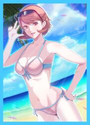 atlus breasts corner50777313 female female_only persona persona_3 short_hair solo swimsuit tagme yukari_takeba