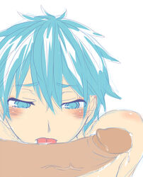 blue_eyes blue_hair erection fellatio gay kuroko_no_basuke kuroko_tetsuya male oral penis tagme yaoi