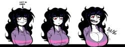 barely_contained breasts hoodie huge_breasts meme needlemouse_(series) needymouse sarah_henderson_(needlemouse) tagme uncontainable_breasts ykujo