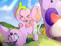 anus balls bodily_fluids day dripping duo ecliptc(gayestmewling) eeveelution espeon fan_character female female_feral female_penetrated female_pokemon feral feral_female feral_male feral_on_feral feral_only feral_penetrated feral_penetrating feral_penetrating_feral generation_2_pokemon generation_4_pokemon genitals hi_res larger_female lodetail male male/female male_feral male_on_top male_penetrating male_penetrating_female male_pokemon mammal nintendo on_top outdoors penetration pokemon pokemon_(species) pussy saliva sex shinx size_difference smaller_male vaginal_penetration vulva