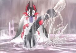 amur_carp animal_genitalia animal_penis anthro ball_sag balls bedroom_eyes big_balls big_penis big_tongue blue_eyes blue_tongue blush bodily_fluids bubble canid canine carp claws cum cum_bubble cum_everywhere cum_filling cum_on_balls cum_on_fin cum_on_ground cum_on_penis cum_on_wall cum_pooling cyprinid cypriniform ejaculation empty_room equine_genitalia equine_penis excessive_genital_fluids fin fish flared_penis flooded flooding fluffy fur furry_balls genital_fluids genitals hand_on_hip heavy_balls hi_res huge_balls huge_cock huge_thighs huge_tongue hybrid hyper hyper_balls hyper_genitalia hyper_penis koi kyerry_(mhc-perchub) looking_at_viewer male mammal maned_wolf marine masturbation messy mhc-perchub musk musk_cloud musk_drunk narrowed_eyes penis pooling red_body red_fur red_spots room_filling seductive solo spots standing_in_cum steam thick_penis thick_thighs thick_tongue tongue tongue_out typical_carp vein veiny_penis