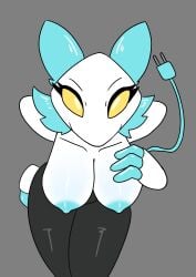 2026 absurd_res anthro armless big_breasts blue_background blue_nipples blush breasts bruhmynameisdylan darkner deltarune digital_media_(artwork) eyelashes felid feline female female_only grey_background hi_res looking_at_viewer machine mammal nipples nsfwinthedark nude nude_female robot robot_girl simple_background solo tail tasque_manager_(deltarune) thick_thighs undertale_(series) white_body wide_hips yellow_eyes