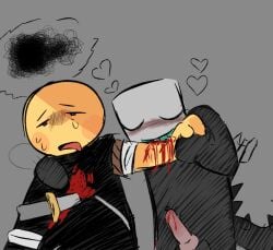abuse cannibalism codslasher cutting die_of_death_(roblox) drinking_blood erection knot knotted_penis mequot penis pursuer_(die_of_death) selfharm