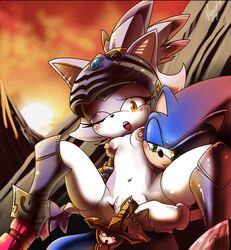 anal anthro armor blaze_the_cat blue_hair breasts caliburn feline female fur gloves green_eyes hedgehog helmet knight male mammal naked nude open_mouth penetration pussy sega sex sonaze_ sonic_(series) sonic_and_the_black_knight sonic_the_hedgehog straight sword vaginal_penetration weapon