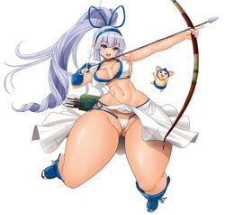 arrow artist_request big_thighs blush bow cameltoe chample majikina_mina samurai_shodown smile source_request thick_thighs thighs thong weapon wide_hips