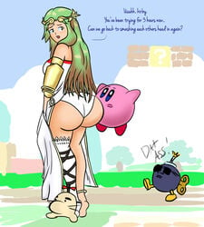 ass big_ass bob-omb clothed dat_ass female green_hair kid_icarus kirby kirby_(series) mario_(series) nintendo palutena