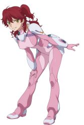 ai_generated female_villain freckles freckles_on_face ginger ginger_female ginger_hair gundam gundam_00 hair_between_eyes hazel_eyes large_breasts mecha_pilot_suit mobile_suit_gundam nena_trinity pilot_suit tagme twintails twintails_(hairstyle) villainess yellow-eyed_female yellow_eyes