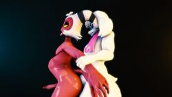 16:9 3d_(artwork) anthro bovid caprine deltarune demon digital_media_(artwork) duo gay genitals goat hellaverse helluva_boss heresy_sfm holding_arm imp male male/male mammal moxxie_(helluva_boss) penis ralsei small_penis source_filmmaker_(artwork) stomach_bulge tongue tongue_out undertale_(series) widescreen