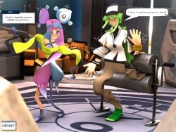 3d dialogue flat flattened game_freak iono_(pokemon) natural_harmonia_gropius pokemon wringing