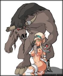 anthro anthro_on_female anthro_on_humanoid anthro_penetrating anthro_penetrating_female anthro_penetrating_humanoid armor blood_elf bovine breasts cum cum_on_breasts cum_on_pussy elf facial_piercing female female_penetrated flaccid hooves horn human_female humanoid humanoid_on_anthro humanoid_penetrated interspecies nipples nonhuman_male_on_human_female nose_piercing nose_ring open_mouth penis piercing pointy_ears pussy siegebeast tauren tongue uncensored video_games warcraft world_of_warcraft