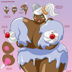 big_breasts breasts cherry chubby corruption_of_champions cupcake female food_creature food_fetish food_humanoid frosting huge_breasts hyper hyper_breasts intersex jacques00 lactation maddie_(corruption_of_champions) madeleine_(corruption_of_champions) nipples open_mouth penis solo thigh_highs tongue