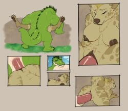 alligator anthro anthro_only anus big_dom_small_sub breasts character_request cosmicminerals crocodilian duo erection female furry fuzzamorous hyena larger_male male mammal multiple_images muscular muscular_male nipples no_humans nude open_mouth original original_character original_characters penetration pussy reptile scalie size_difference smile spread_legs spreading straight vaginal_penetration