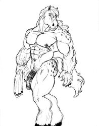 abs balls equine horse horsecock male male_only muscles pecs penis solo sudonym towel