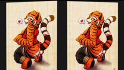 1girls anthro ass cross_stereogram feline female fur furry furry_only heart kung_fu_panda master_tigress pussy solo stereogram tiger